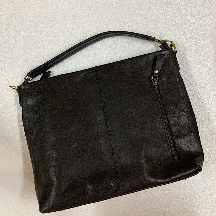 LEATHER HAND BAG BLACK SHOULDER