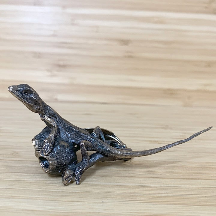 BRONZE LIZARD ON GUMNUTS