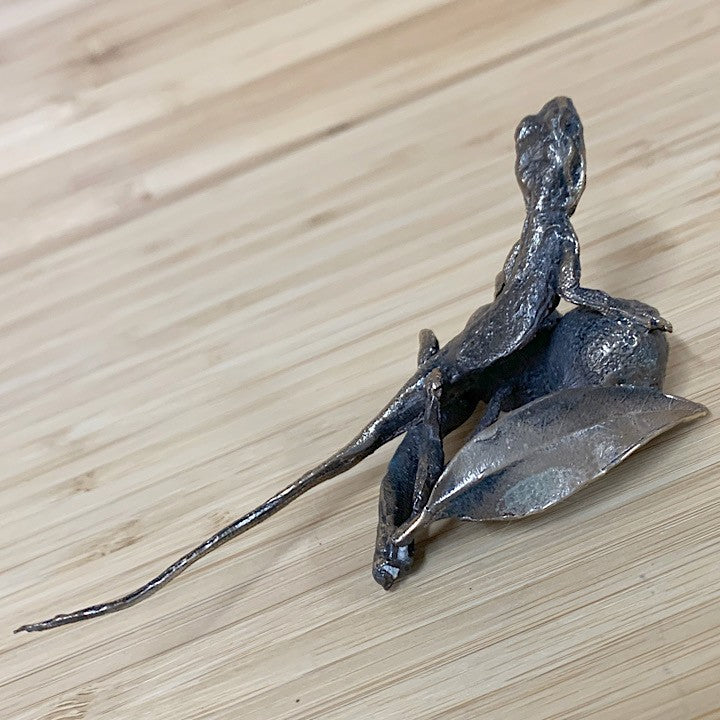 BRONZE LIZARD ON GUMNUTS
