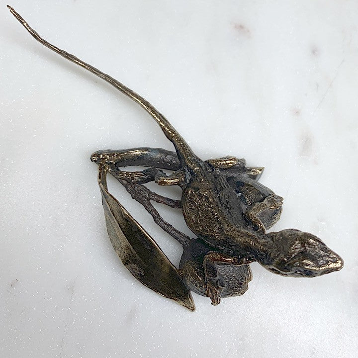 BRONZE LIZARD ON GUMNUTS