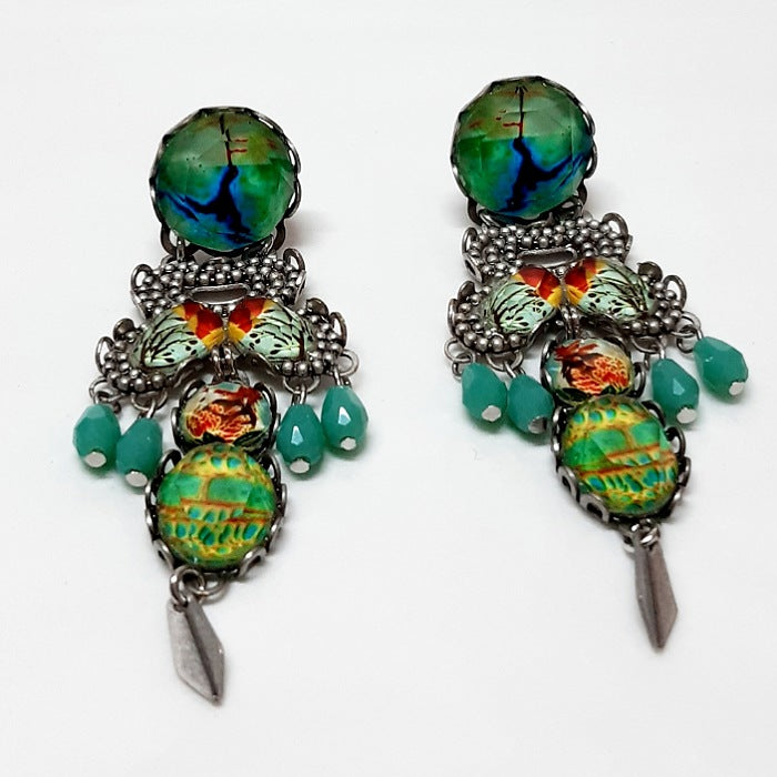 AYALABAR EARRINGS AQUA TEAL LEMON