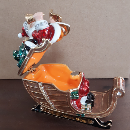 CHRISTMAS TRINKET BOX SANTA SLEIGH