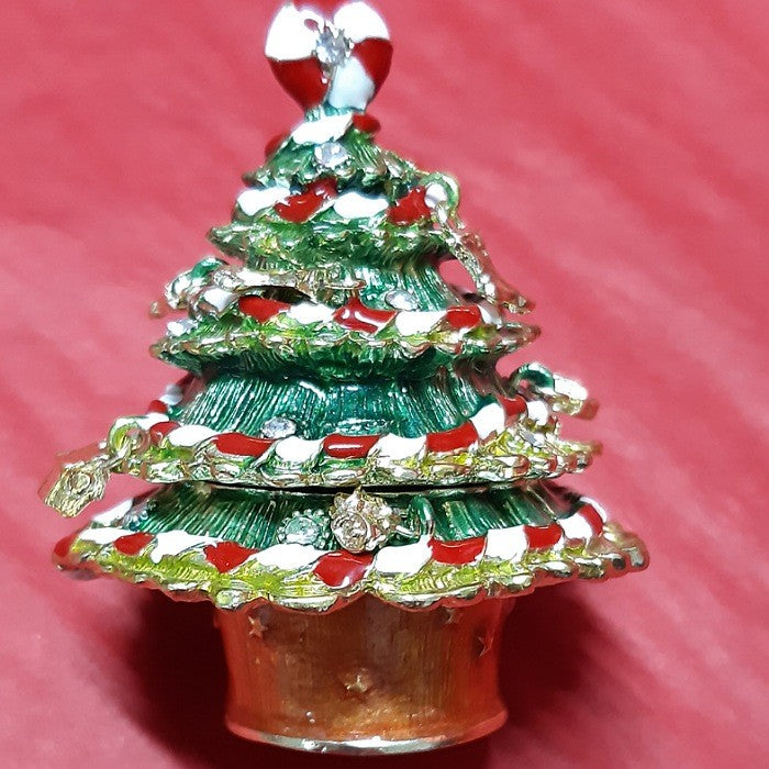 TRINKET BOX CANDY CANE CHRISTMAS TREE