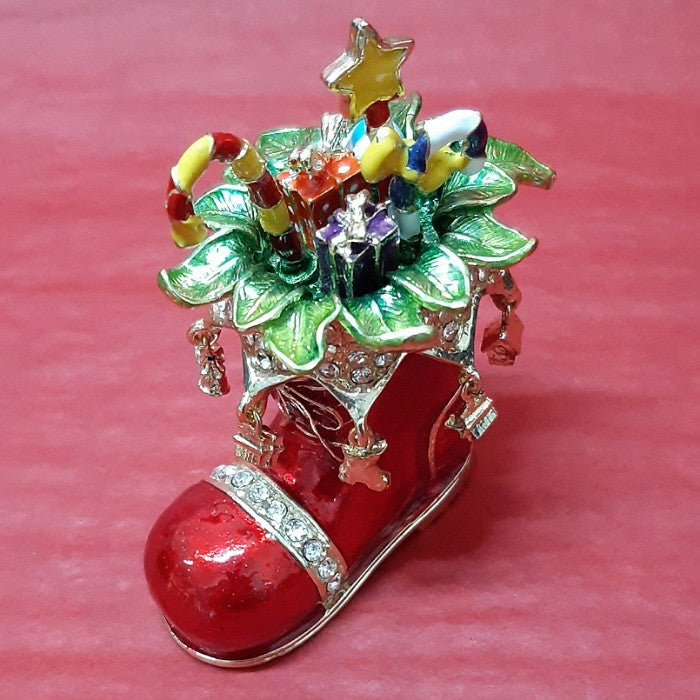 TRINKET BOX SANTAS BOOT FULL OF PRESENTS