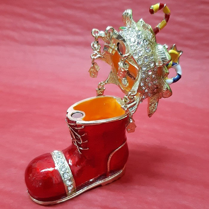 TRINKET BOX SANTAS BOOT FULL OF PRESENTS