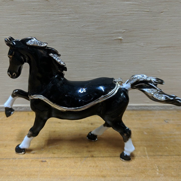 BLACK ARABIAN HORSE TRINKET BOX