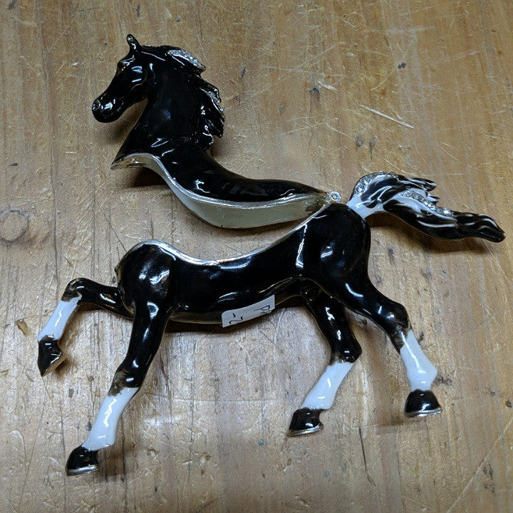 BLACK ARABIAN HORSE TRINKET BOX