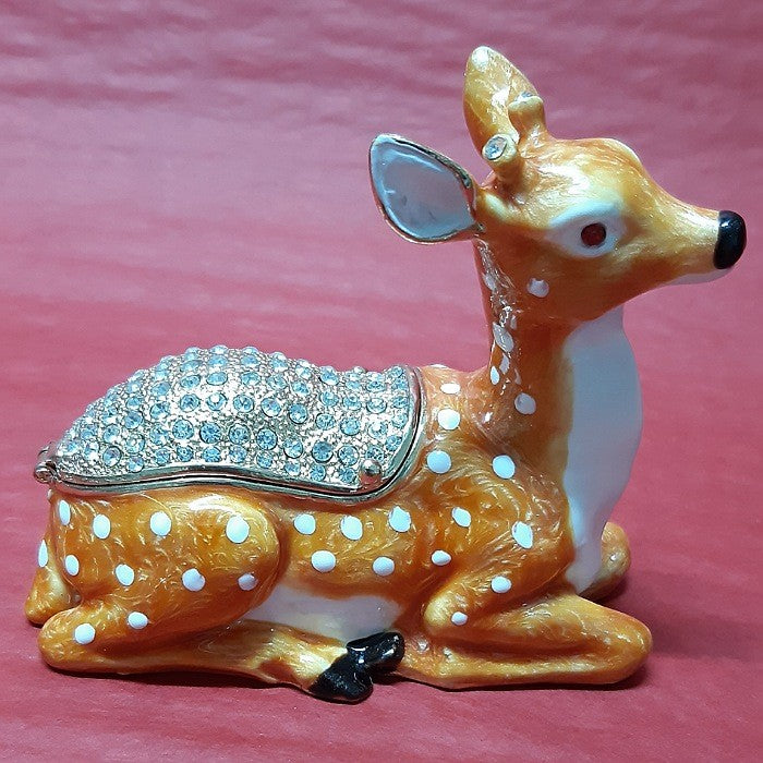 TRINKET BOX CHRISTMAS SITTING BAMBI