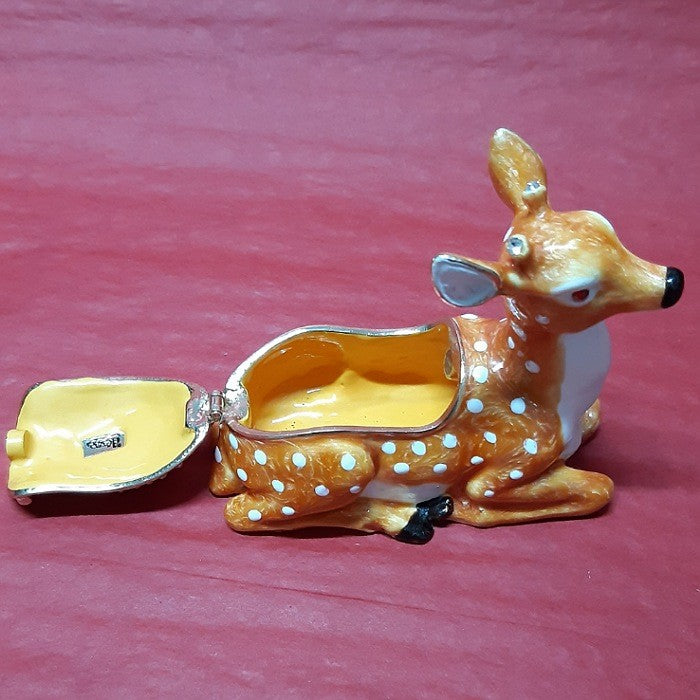 TRINKET BOX CHRISTMAS SITTING BAMBI