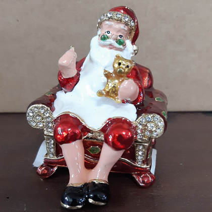 CHRISTMAS TRINKET SANTA IN CHAIR