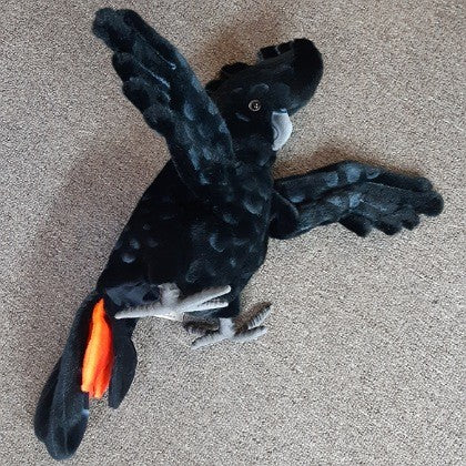 HAND PUPPET BLACK COCKATOO