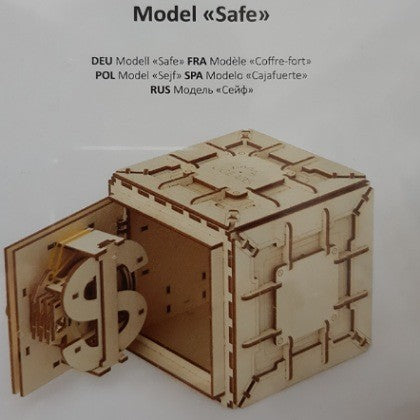 UGEARS MECHANICAL SAFE WOODEN MODEL