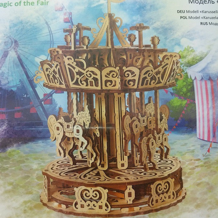 UGEARS MECHANICAL CAROUSEL WOODEN MODEL