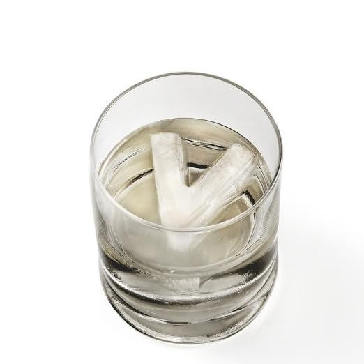 DRINKS PLINKS ICE CUBE TRAY LETTER V