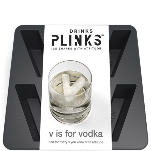DRINKS PLINKS ICE CUBE TRAY LETTER V