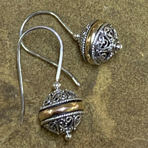 STERLING SILVER ROSE GOLD HOOK EARRINGS 2