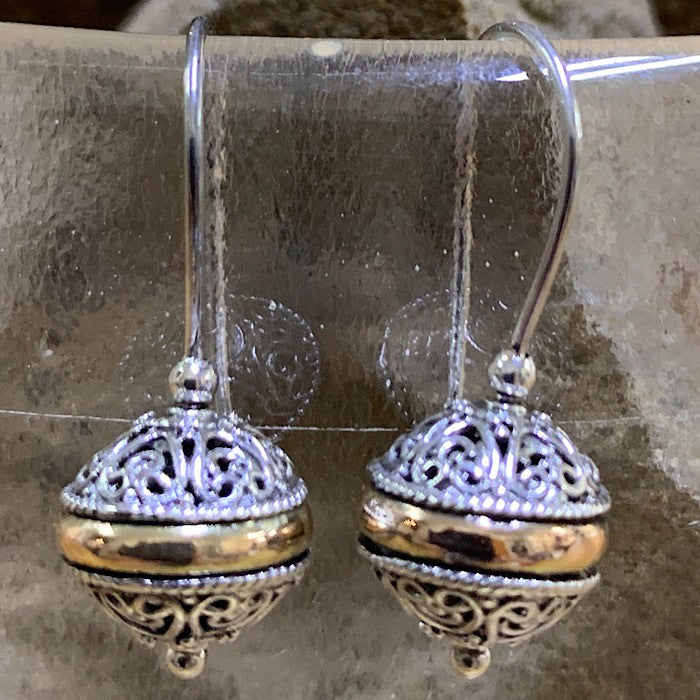 STERLING SILVER ROSE GOLD HOOK EARRINGS 2