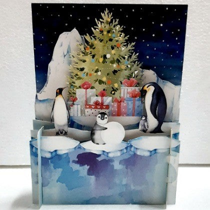 CHRISTMAS CARD POP UP PENGUINS