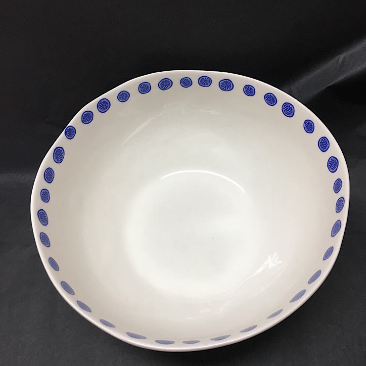BOHEMIAN BLUE AND WHITE SALAD BOWL