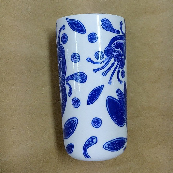 BOHEMIAN BLUE AND WHITE TALL TUMBLER