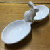 CERAMIC RABBIT SMALL DOUBLE SERVING TRAY