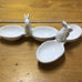 CERAMIC RABBIT SMALL DOUBLE SERVING TRAY