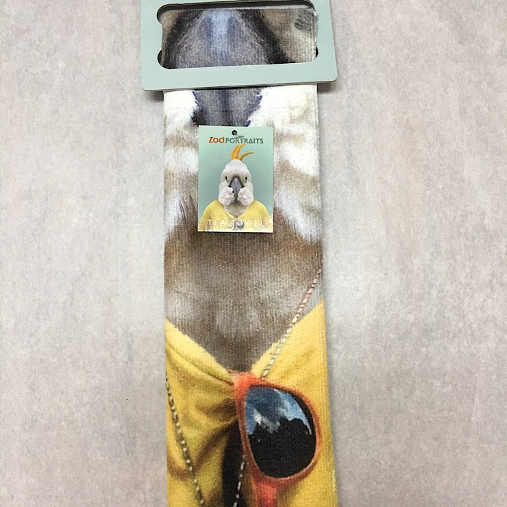 MICROFIBRE COCKATOO ZOO PORTRAITS TEA TOWEL