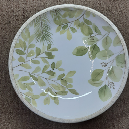 ENAMELLED TIMBER SALAD BOWL