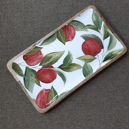 PLATTER RECTANGULAR RED APPLES