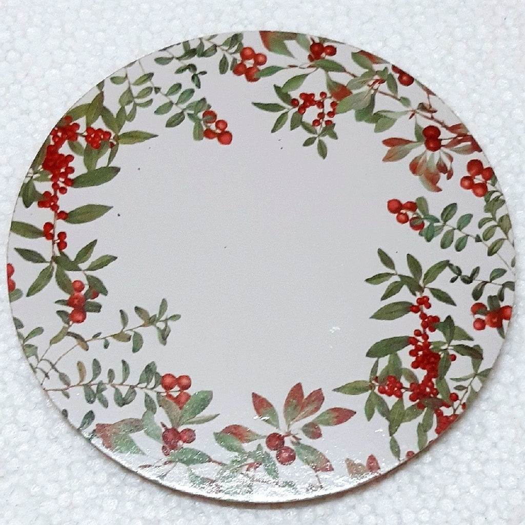 PLACEMATS SET 4 ROUND FESTIVE BERRY