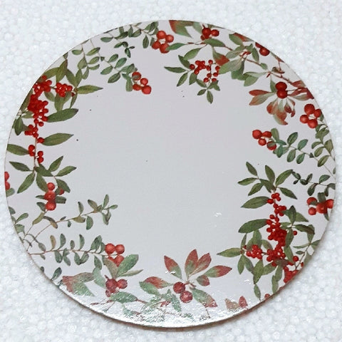 PLACEMATS SET 4 ROUND FESTIVE BERRY