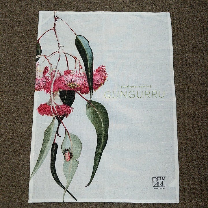 COTTON LINEN TEA TOWEL AUSTRALIAN WILDFLOWER