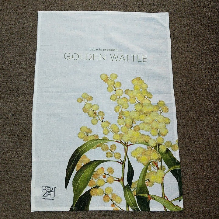 COTTON LINEN TEA TOWEL AUSTRALIAN WILDFLOWER