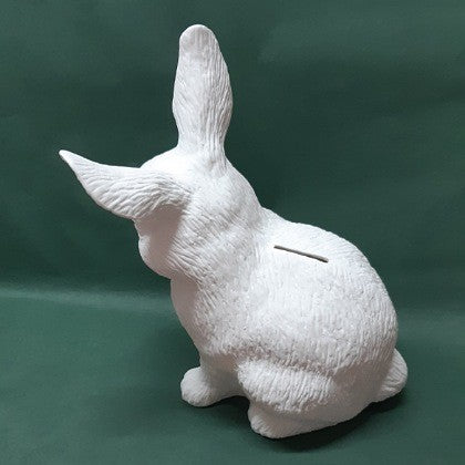 WHITE CERAMIC BUNNY MONEY BOX