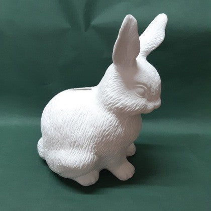 WHITE CERAMIC BUNNY MONEY BOX