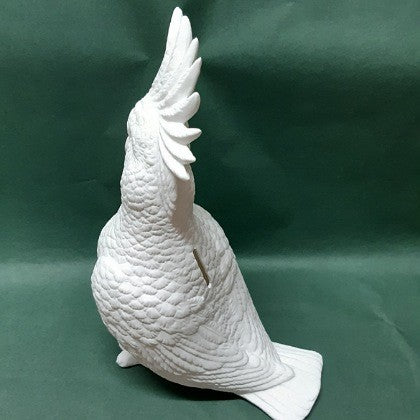 WHITE CERAMIC COCKATOO MONEY BOX