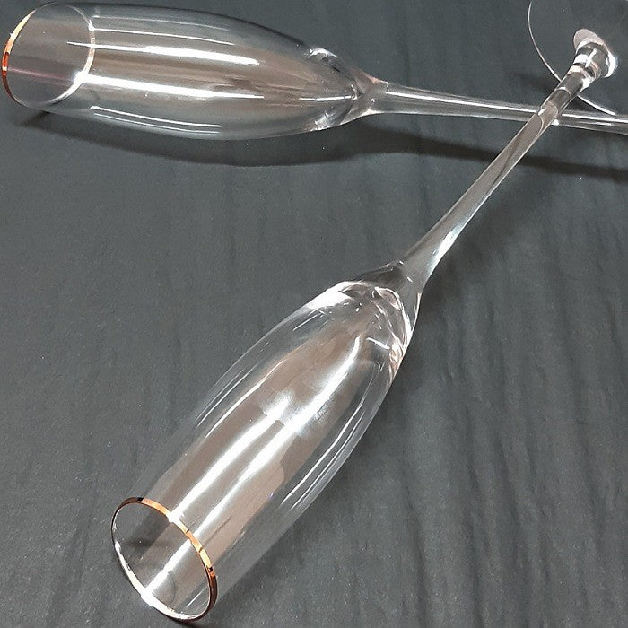 BOXED PAIR STEMMED CHAMPAGNE FLUTES