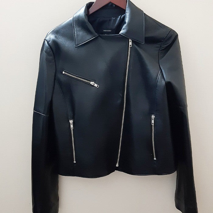 BLACK LEATHER BIKER JACKET