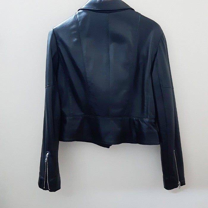 BLACK LEATHER BIKER JACKET