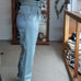 LEATHER TROUSERS BELTED HIGH WAISTED CLOUD SIZE 2