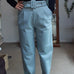 LEATHER TROUSERS BELTED HIGH WAISTED CLOUD SIZE 2