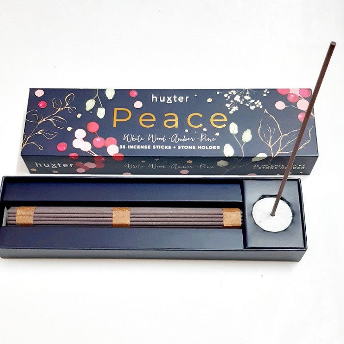 INCENSE 35 STICKS WHITEWOOD AMBER PINE WITH STONE HOLDER