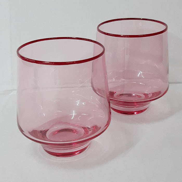 COLOURED TUMBLER SET 2 GLASSES