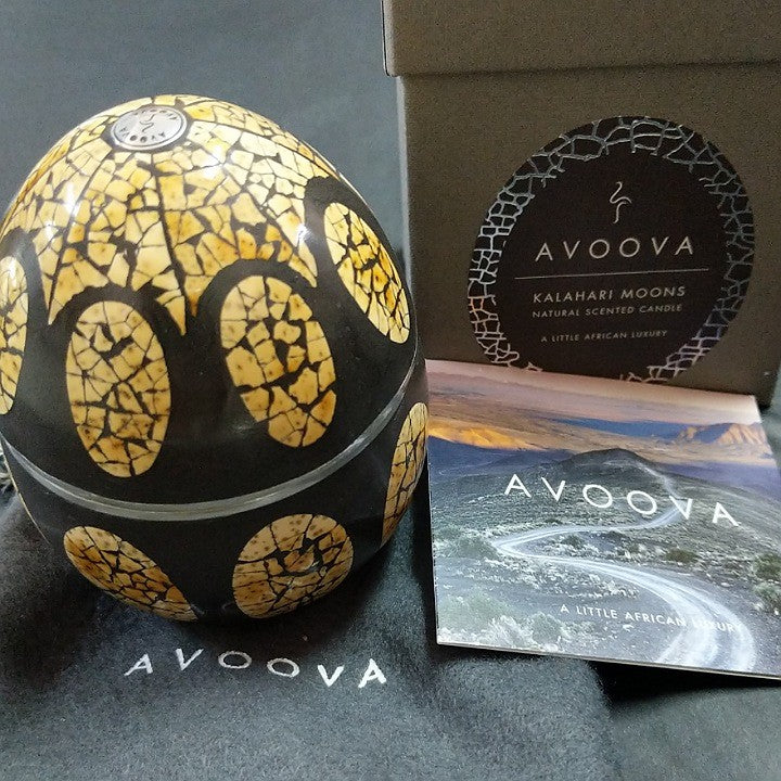 SCENTED CANDLE IN OSTRICH EGG SHELL DECORATED JAR