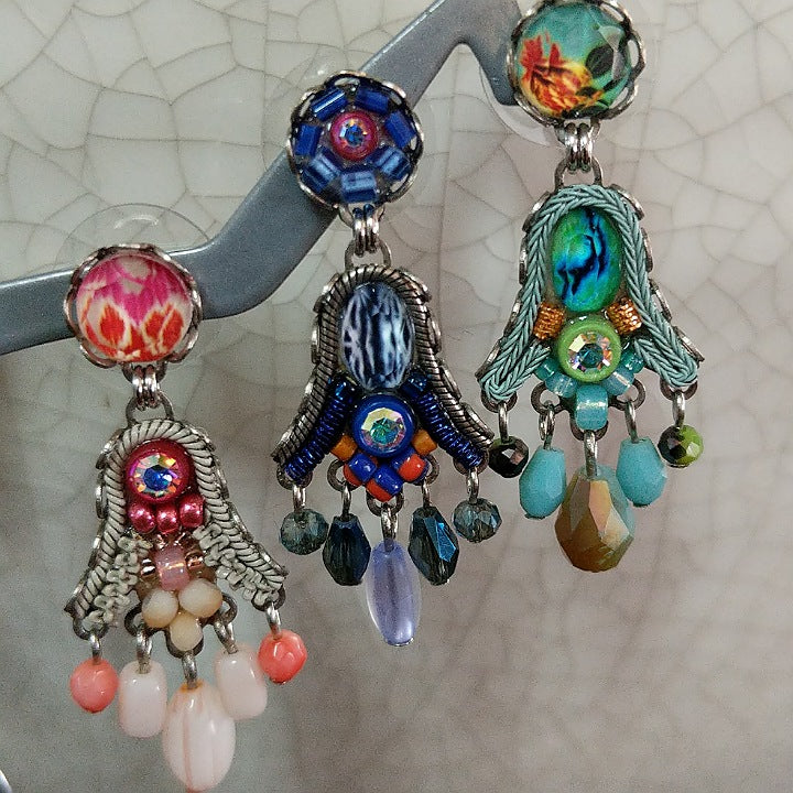 AYALABAR COLOURFUL BELL DROP EARRINGS