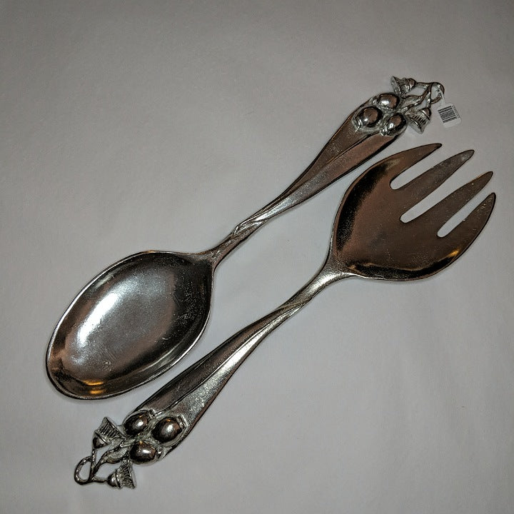 AUSTRALIAN MADE SILVER PEWTER SALAD SERVERS