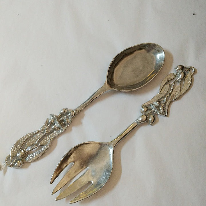 AUSTRALIAN MADE SILVER PEWTER SALAD SERVERS