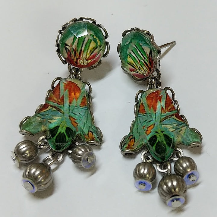 AYALABAR COLOURFUL BELL DROP EARRINGS