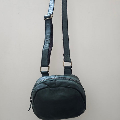 SMALL CROSS BODY BAG GREEN LEATHER