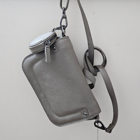 LEATHER BAG CROSS BODY TAUPE